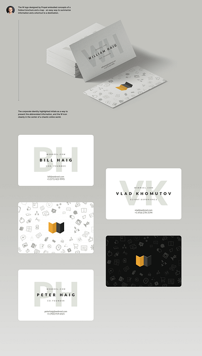 Webreel - business cards branding design illustration logo product design