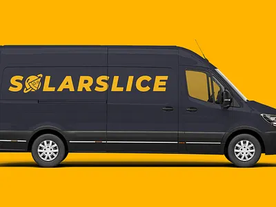 Solarslice Branded Van car cosmic theme. van