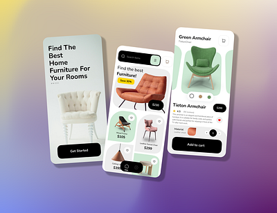 Interior Furniture Store Mobile App figma graphic design ui ux