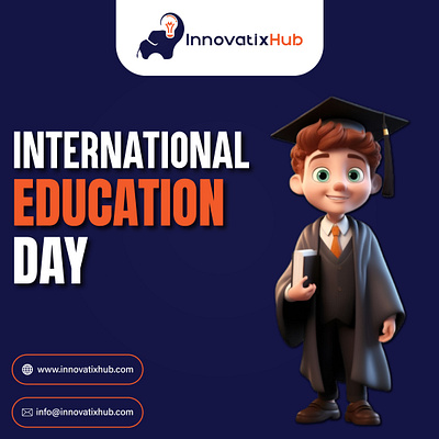 INTERNATIONAL EDUCATION DAY advertisingagency branding design education illustration innovatixhub international logo logodesign minimalist logo ui vector