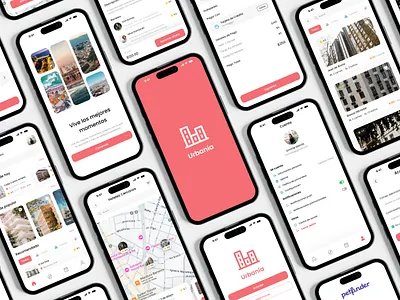 Urbania (iOS & Android) figma framer mobile design mockups product design prototypes ui ux wireframes