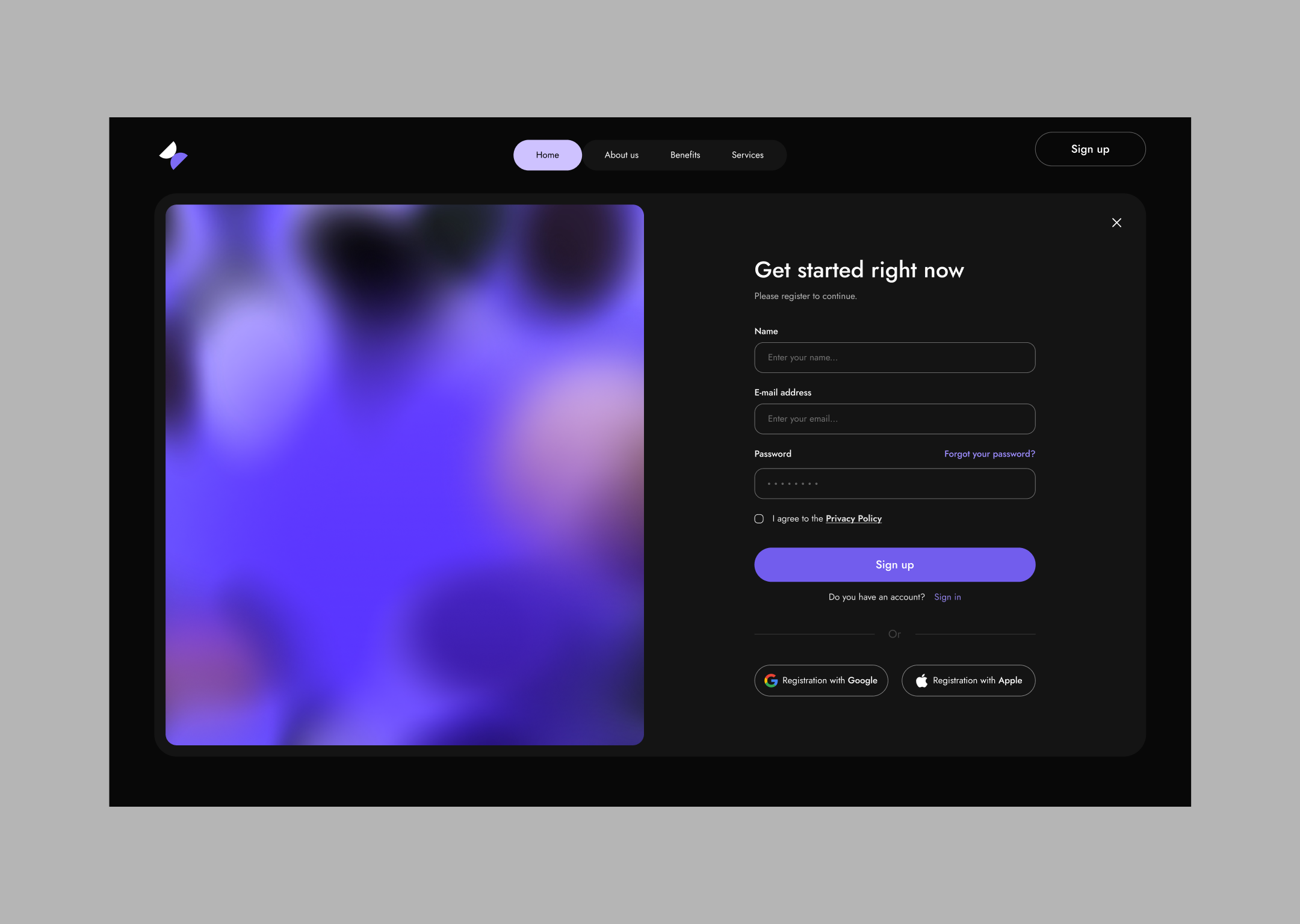 Sign Up | Web service "Friendsee" design page registration sign up ui uiux design ux web site
