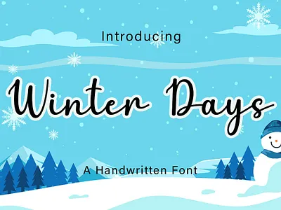 Winter Days crafting font cute font handwritten monoline new font script script font