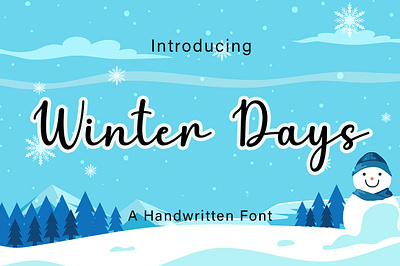 Winter Days crafting font cute font handwritten monoline new font script script font