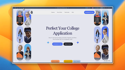 Guru app made in Framer college website education app education website framer hero section landing page no code ui uiux user experience user interface ux web design webflow website