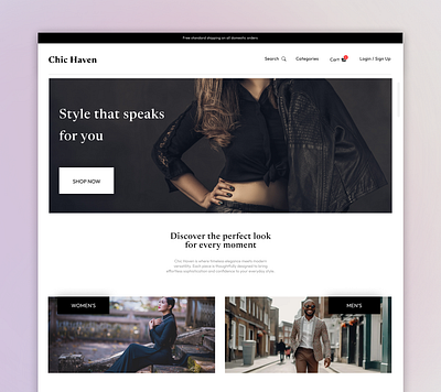 Chic Haven Clothing Website graphic design ui webdesign