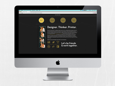 Personal Site x.x black imac portfolio site yellow