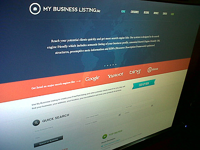 Mybusinesslisting black blue clean homepage orange ui ux webdesign white