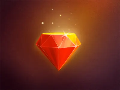 Red crystal crystal icon illustration