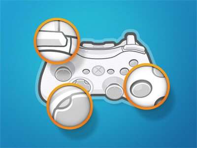 Xbox controller icon interface photoshop vector