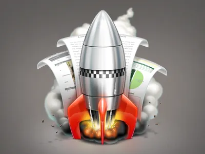 Rocketter apple doc icon mac rocket shiny smoke start