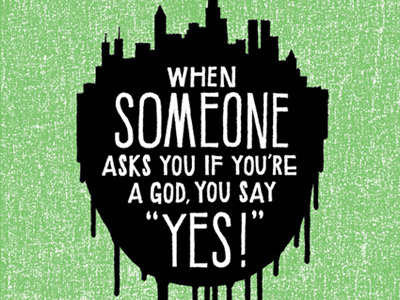 Are you a god? ben chlapek ghostbusters silver screen society typography