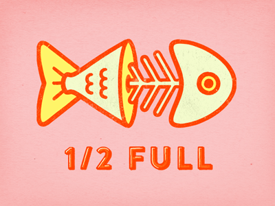 Kitty Optimism bones debut fish illustration kitty type vector