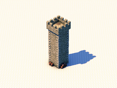 Turret 3d isometric