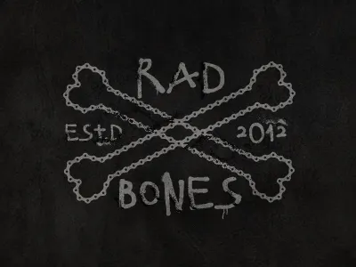 RADBONES bike bone chain fun patch rad spray paint stencil texture