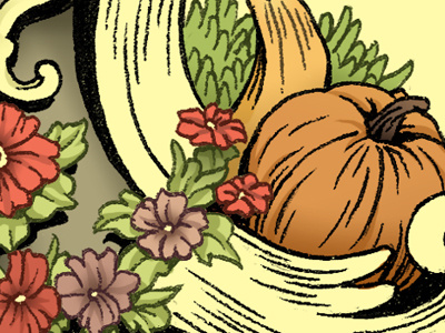 Almanac almanac color digital flowers illustration pumpkin