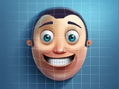 3d Face 3d cartoon character face icon ios