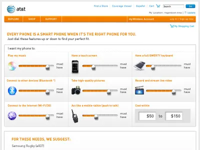 ATT Mobile Phone Selector att mobile mobile phone phone pitch website