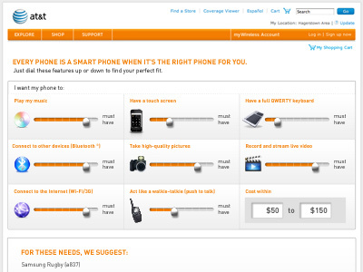 ATT Mobile Phone Selector att mobile mobile phone phone pitch website