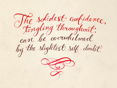 Self-doubt ink lettering typography