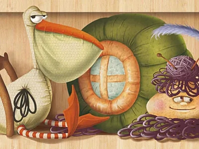 Border "Toys" animals border character illustration toys