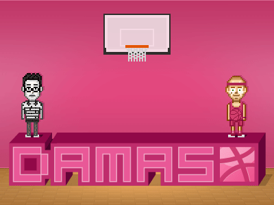 Thank you Damaso for the invite ! Animated GIF !! animation basket gif invite pixel pixel art shoot thanks