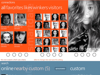 Smartdate Mobile sketch ux windowsphone7