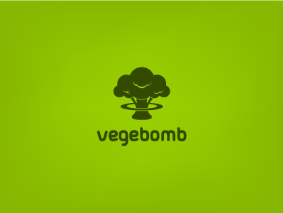 vegebomb one color bomb broccoli logo logotype opos vege vegebomb