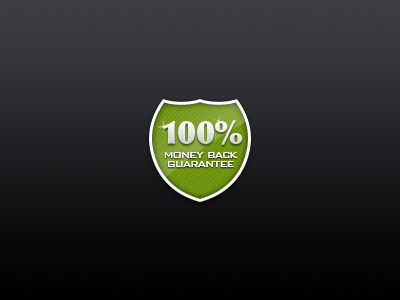 100% Money back crest green guarantee shield