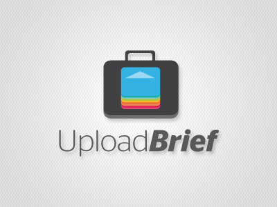 UploadBrief logo design arrows brief brief logo briefcase business icon colorful logo corporate document icon handle icons logo logotypes rainbow upload upload logo