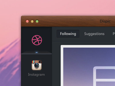 Dispic app dispic dispic dribbble instagram mac pic ui user interface