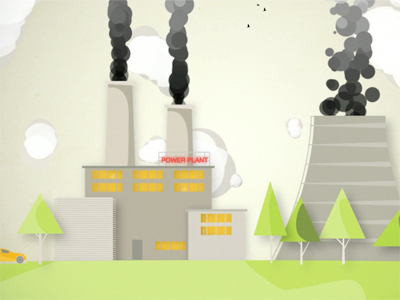 Power Plant 2d animation energy green illustration power plant sustainability