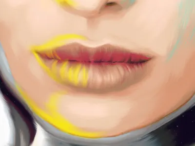 Android2 lips painted retro space wired woman