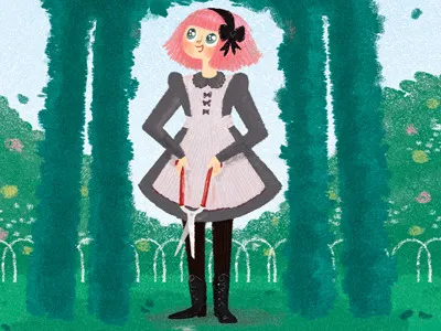 Mary's Garden digital flowers garden giraffe illustration kassandra heller spring zoo