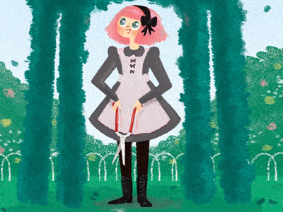 Mary's Garden digital flowers garden giraffe illustration kassandra heller spring zoo