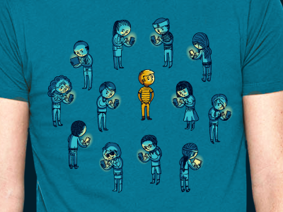 I feel alone (shirt) alone character color illustration illustrator shirt threadless vector