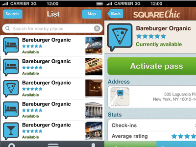 SquareChic V2 mobile ux