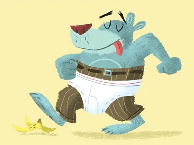 Underpants bear banana bear peel underpants