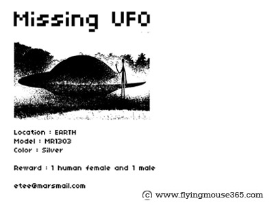 Missing UFO alien art chow hon lam design flying mouse flying mouse 365 illustration missing ufo pop culture reward t shirt tee ufo