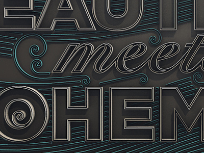 Cinema 4D Test 3d dark swirls typography