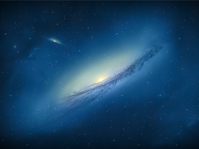 Galaxy NGC 3190 blue galaxy mountain lion space stars wall wallpaper yellow