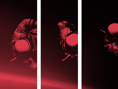 Rednaut astronaut black cosmos planet red shadow sky space