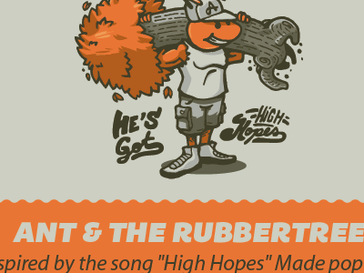 Ant and the Rubbertree design fonts hand illustration insects layout lettering trees vector