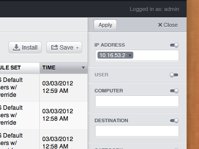 Report Filtering filter realcode reports search tables toggle ux