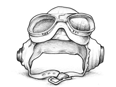 4 flying goggles icon sketch