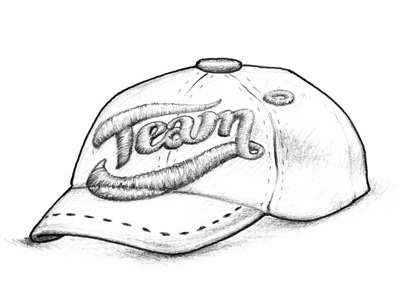 1 baseball hat icon sketch team