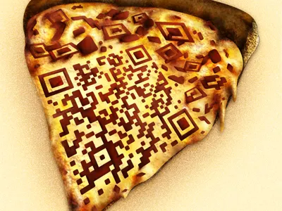Eet's A Pizza! - QR Code business card illustration menu pizza rocas designworks self promo