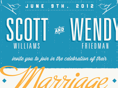 Wedding Invitations (Round 2) blue invitations wedding yellow