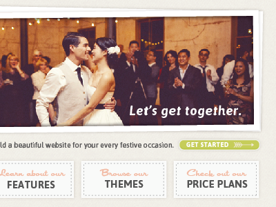 Let's get together. design ui website wedding