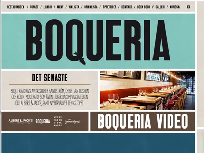 Boqueria Site boqueria design distorted kids dksp food jquery new school restaurant scroll site stockholm webpage www